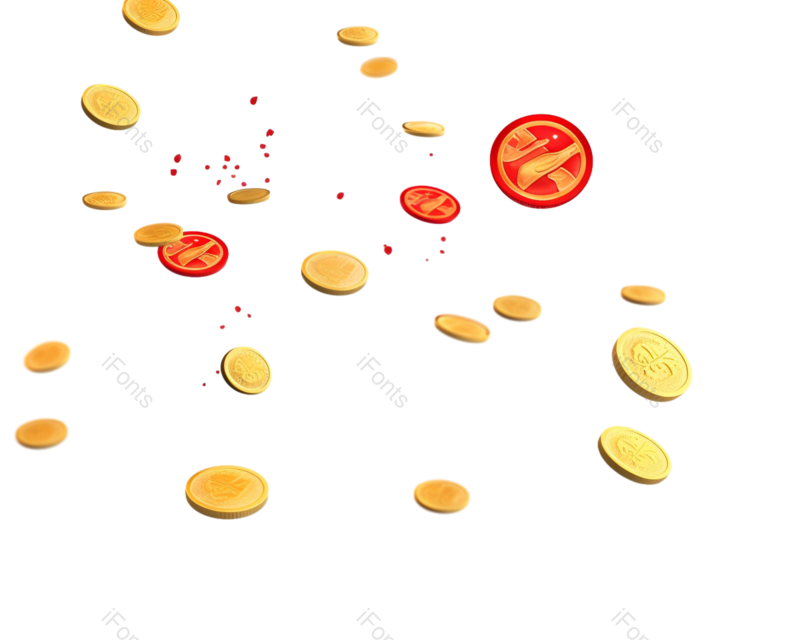 卡通图片,金币元素,简约PNG,粒子免抠素材